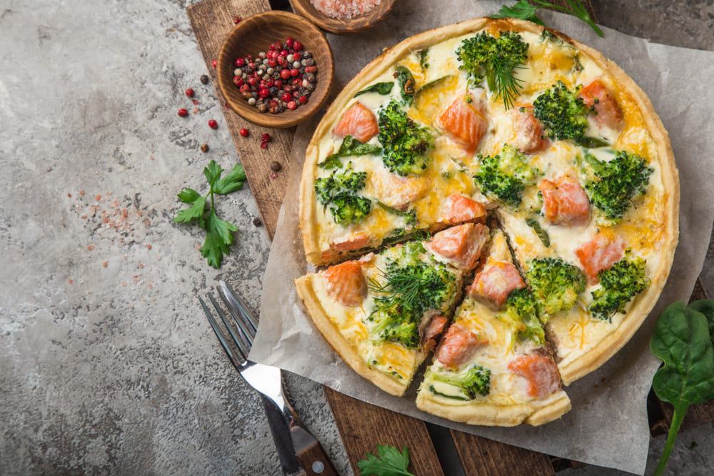 Quiche cu somon