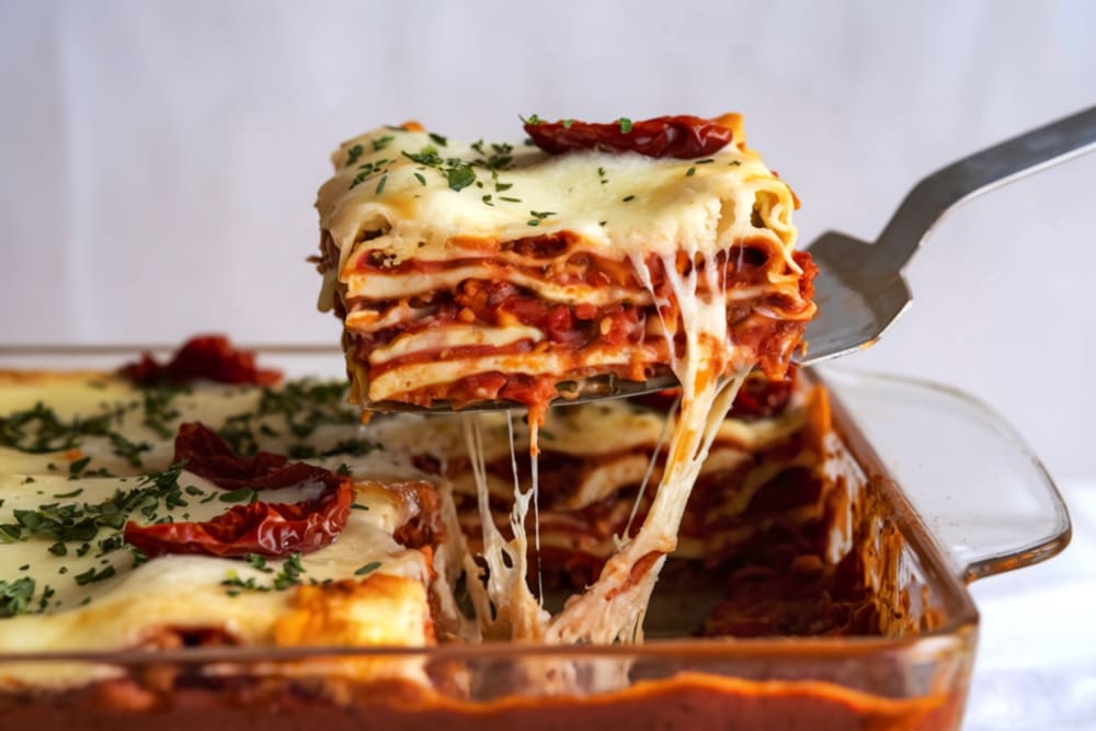 Lasagna vegetala cu spanac si ricotta